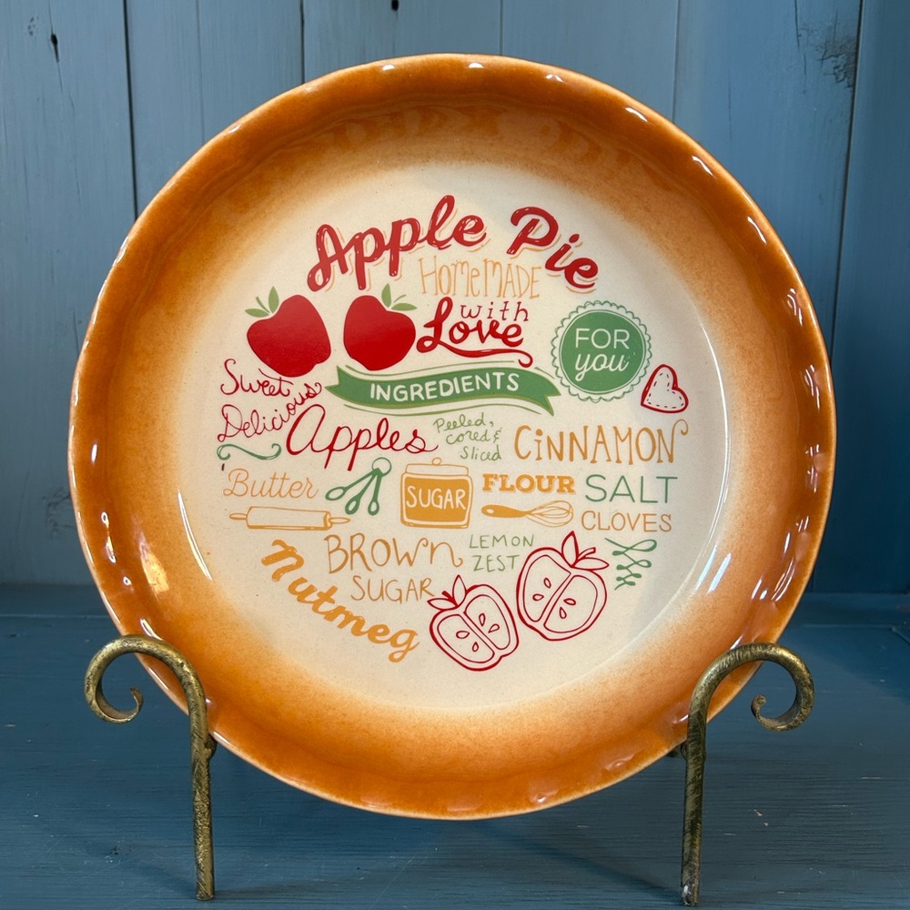 Nantucket Home Apple Pie Ceramic Pie Plate